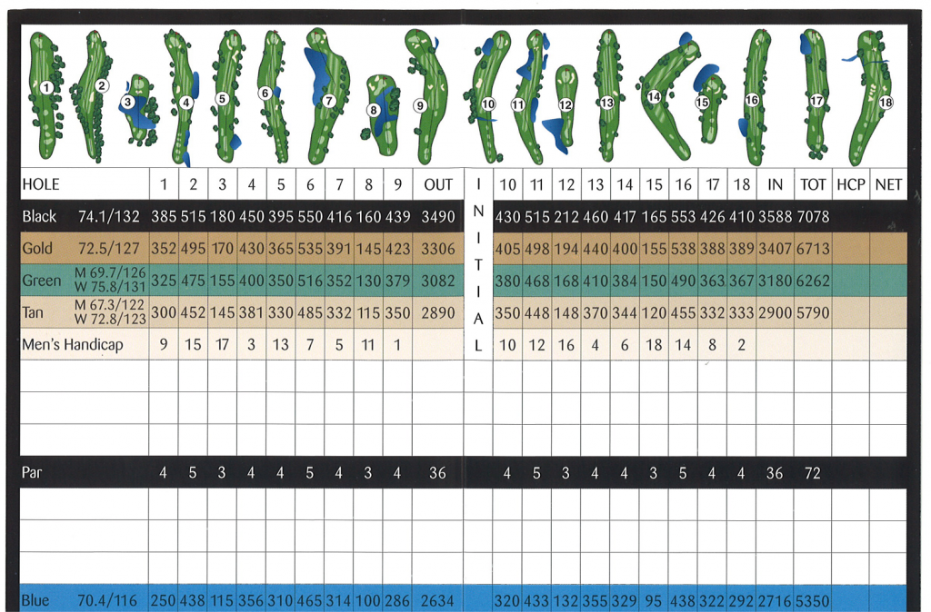 Scorecards - Crescent Farms Golf Club